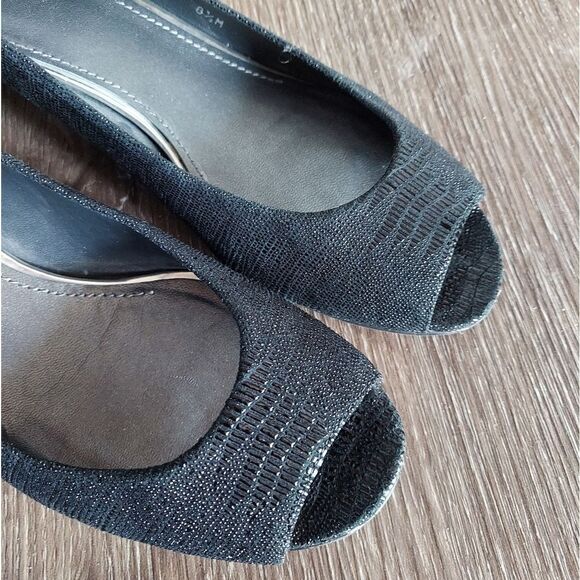 Stuart Weitzman Lizette Demi-Wedge Peep-Toe Pump, Black - Picture 7 of 11